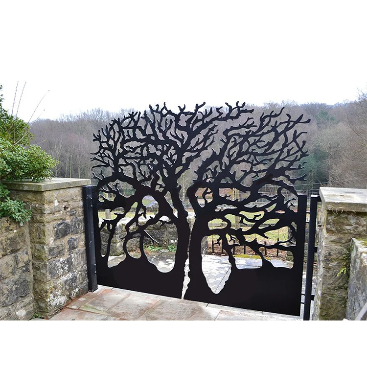 Home Garden Decoration Metal Tree Shaped Art Gate Security Driveway ...