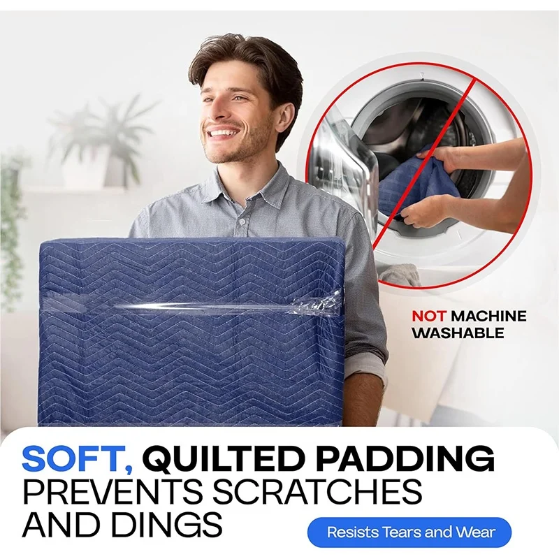 High Quality Customized Durable Non-Woven Modern Solid Furniture Protection Moving Blanket Portable & Eco-Friendly factory