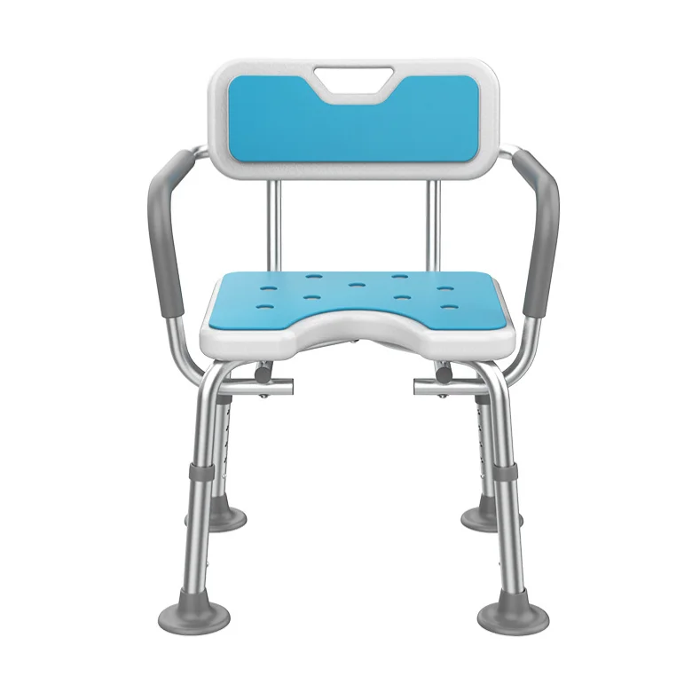 Shower Chair Bath Seat With Padded Arms,Removable Back And Adjustable