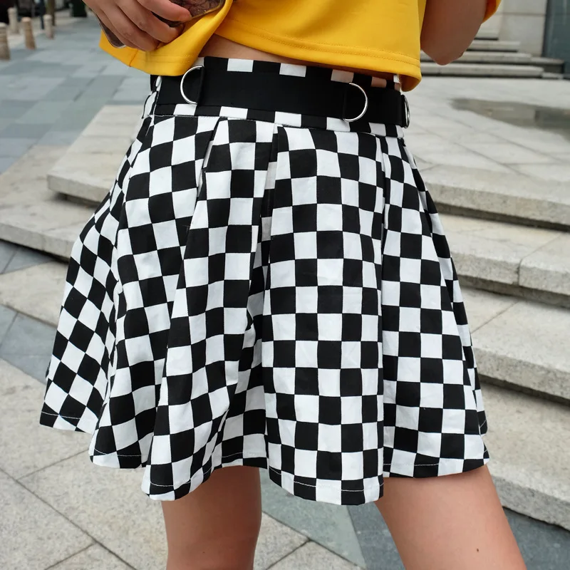 Minifaldas plisadas a cuadros para mujer faldas de estilo Harajuku, 