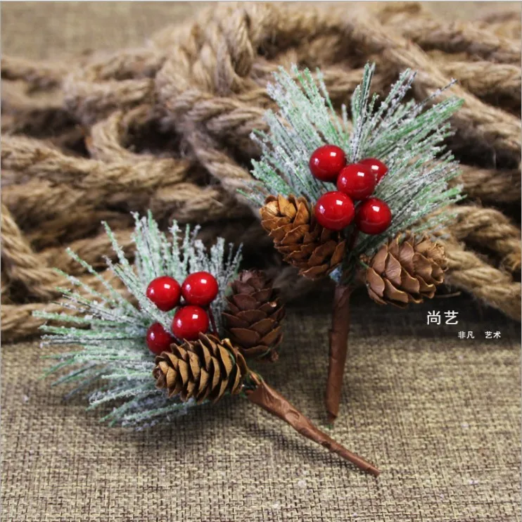 wholesale christmas floral picks pine cone