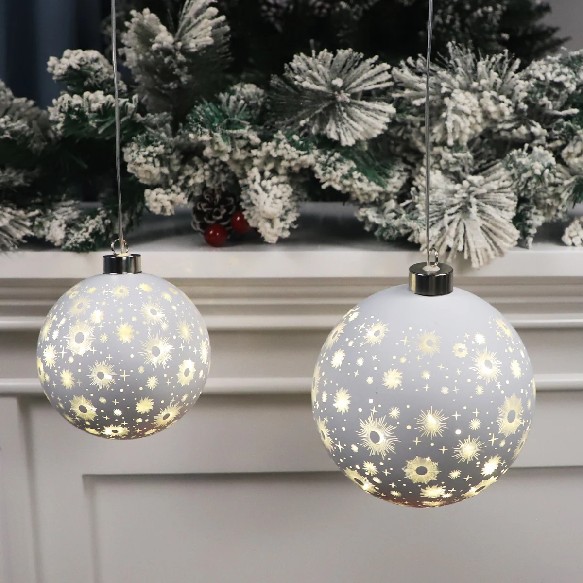 glass christmas ornaments sets color changing led light glass ball clear small christmas baubles