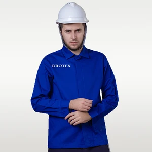 Uniform Men Royal Blue Flame Retardant Work Clothes Safety Clothing Cotton Fr Shirts