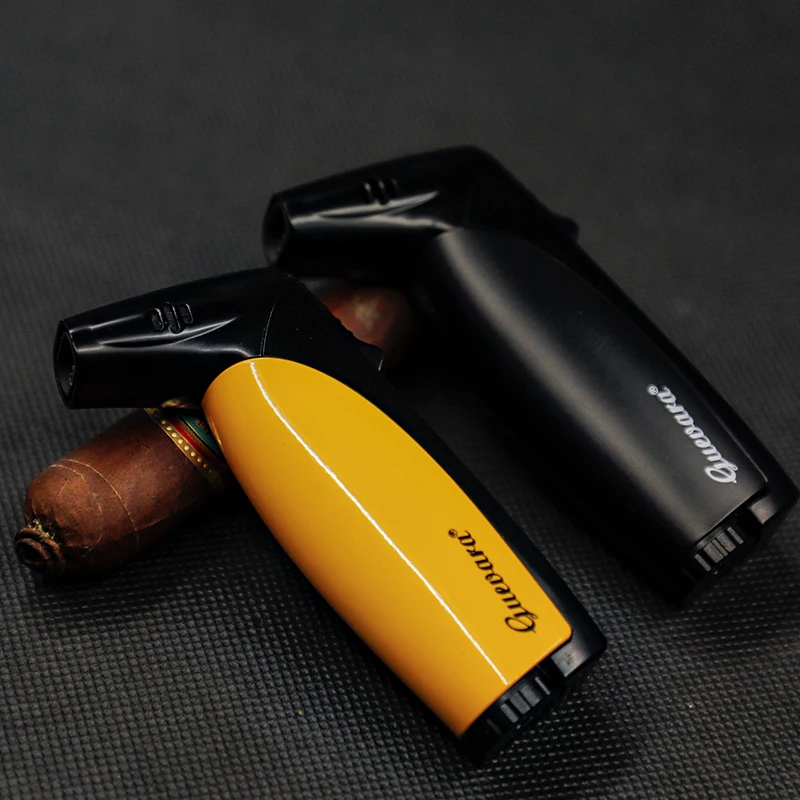 Guevara Stylish Double Flame Blue Torch Lighter Modern Design Gun Pocket Cigarette Holder for Travel