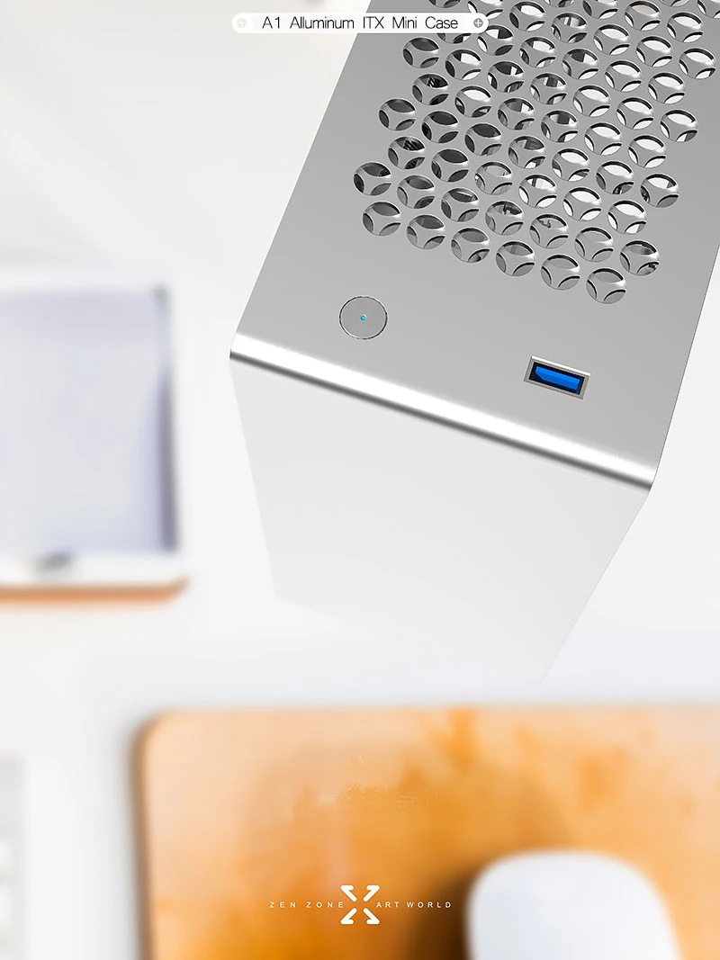 Backpack Small Size Mini Desktop PC Chassis Micro Computer Mini ITX Table Aluminum Case for Gaming Office Home Personal Use