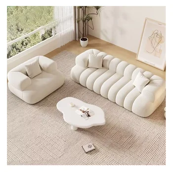 European Simple Microfiber Fabric Modern Two Seater Living Room Sofa Bedroom Small Family Sofas Sofa