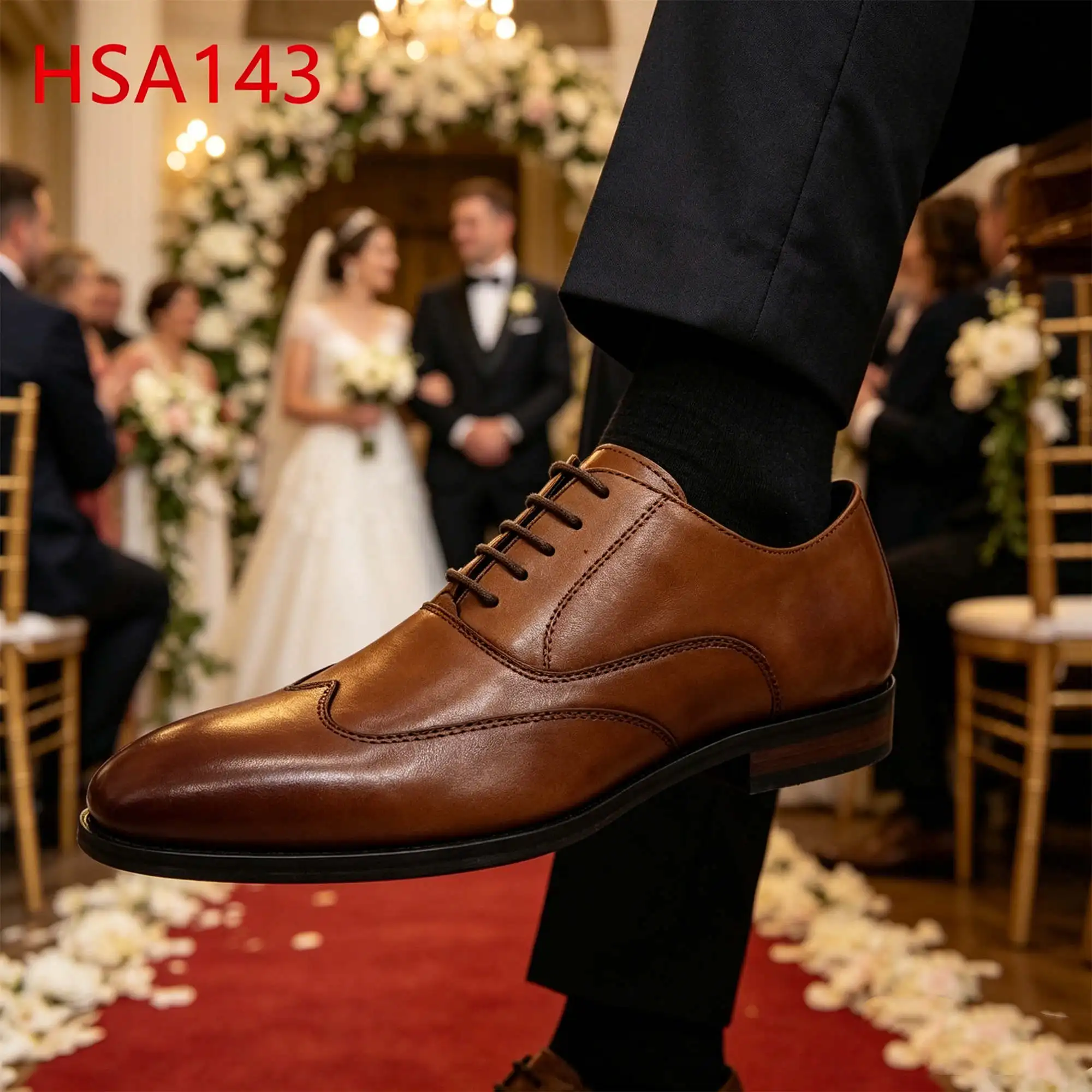 ZYF,Vjenčani crkva Full Grain Koža Smeđa Mode haljina cipele Luksuzni Tržište Popularno Wing Tap stil Unisex Derby cipele HSA143