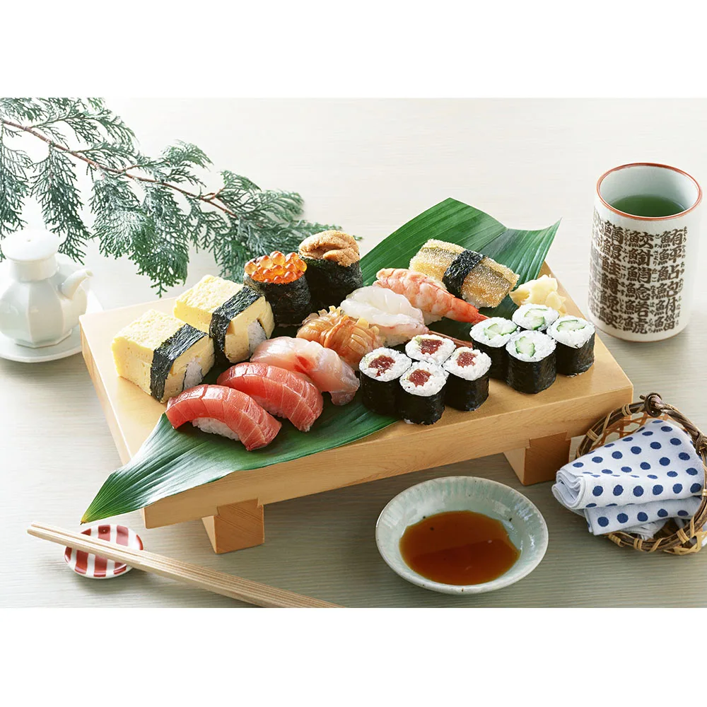 Japanese green fresh wholesale bamboo leaves sushi decoration