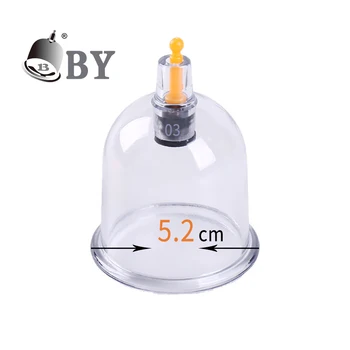 BY Baoyi B03 -5.2cm thick hijama cups wholesale PS Hand pump disposable therapy vacuum cups set suction cupping massage