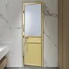 Puerta batiente vintage francesa - Puerta pequeña amarilla 1