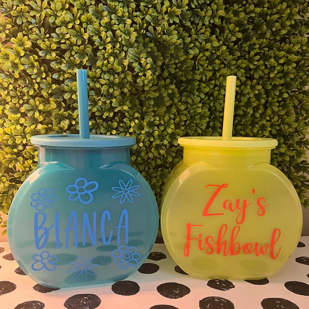 Custom Fish Bowl Drink Cups Color Changing Summer Cup Fishbowl Party