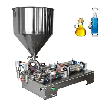 Double heads solid paste filling machine semi auto liquid paste piston filling machine