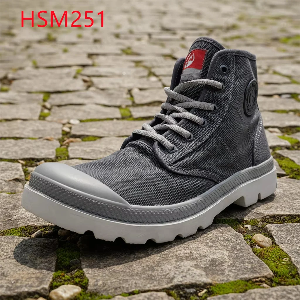 ZYF, Bottes de combat pour pratique extérieure offrant une adhérence exceptionnelle grâce à leur semelle en caoutchouc, avec tige en toile durable, coloris gris/noir, bottes tactiques HSM251