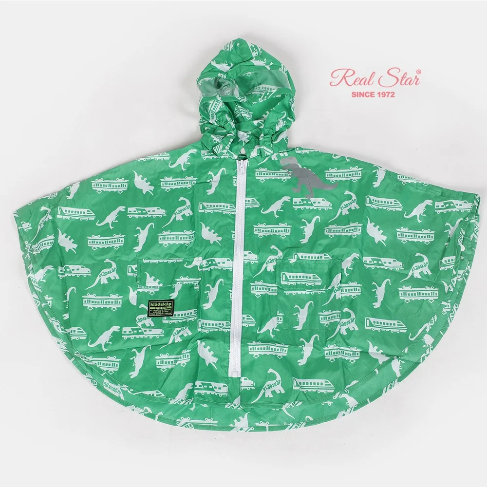 RST High Quality Pongee Fabric Durable Kid Raincoat and Rain Poncho Full Printing Cartoon Cute Child Rain Coat