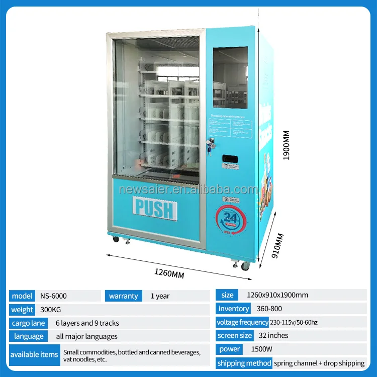 Snack Machine Code Snack and Drink Vending Machine with QR Code Payment