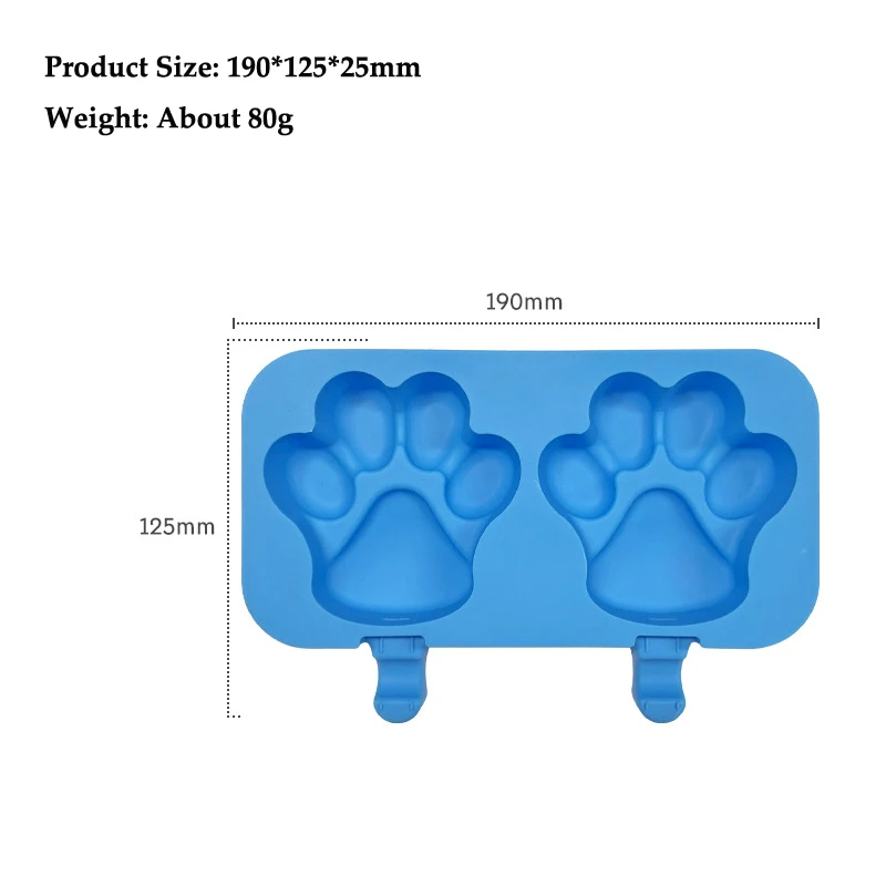 Blue Cat Paw Shaped Ice Mold