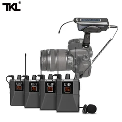 TKL 4Channel Wireless Lavalier microphone DSLR Phone Lapel Mic Transmitter Youtube Video Recording microphone System PRO-15C