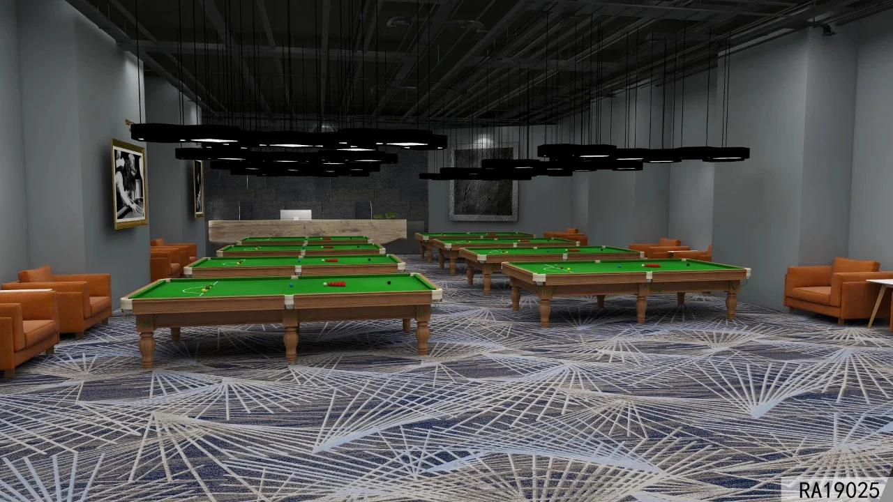 Carpet Factory100% Nylon Printed Colorful Cheap Large Roll Pool Hall Using Wall to Wall Axminster Carpet for Billiard Parlor