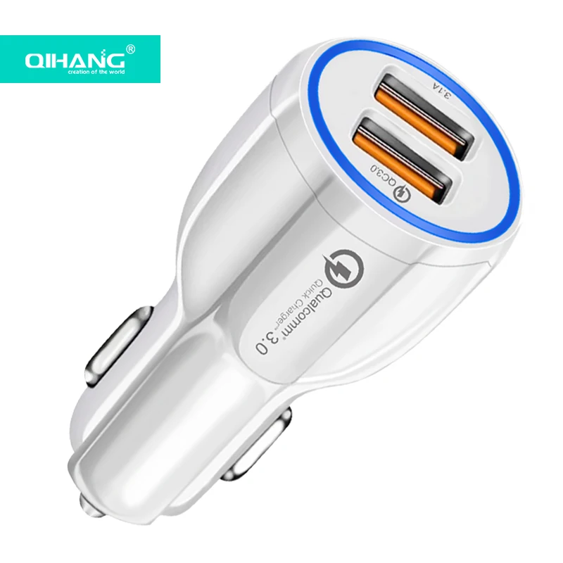 31 Вт автомобильный адаптер для быстрой зарядки 3.1A QC 3,0 Автомобильное зарядное устройство с двумя USB-портами