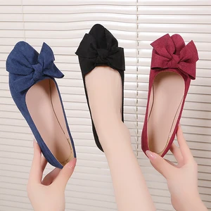 Wholesale Women's Casual Flat Shoes Wholesale Light Ballet Flats Leopard Pattern Slip-On Comfortable Ballerina Shoes