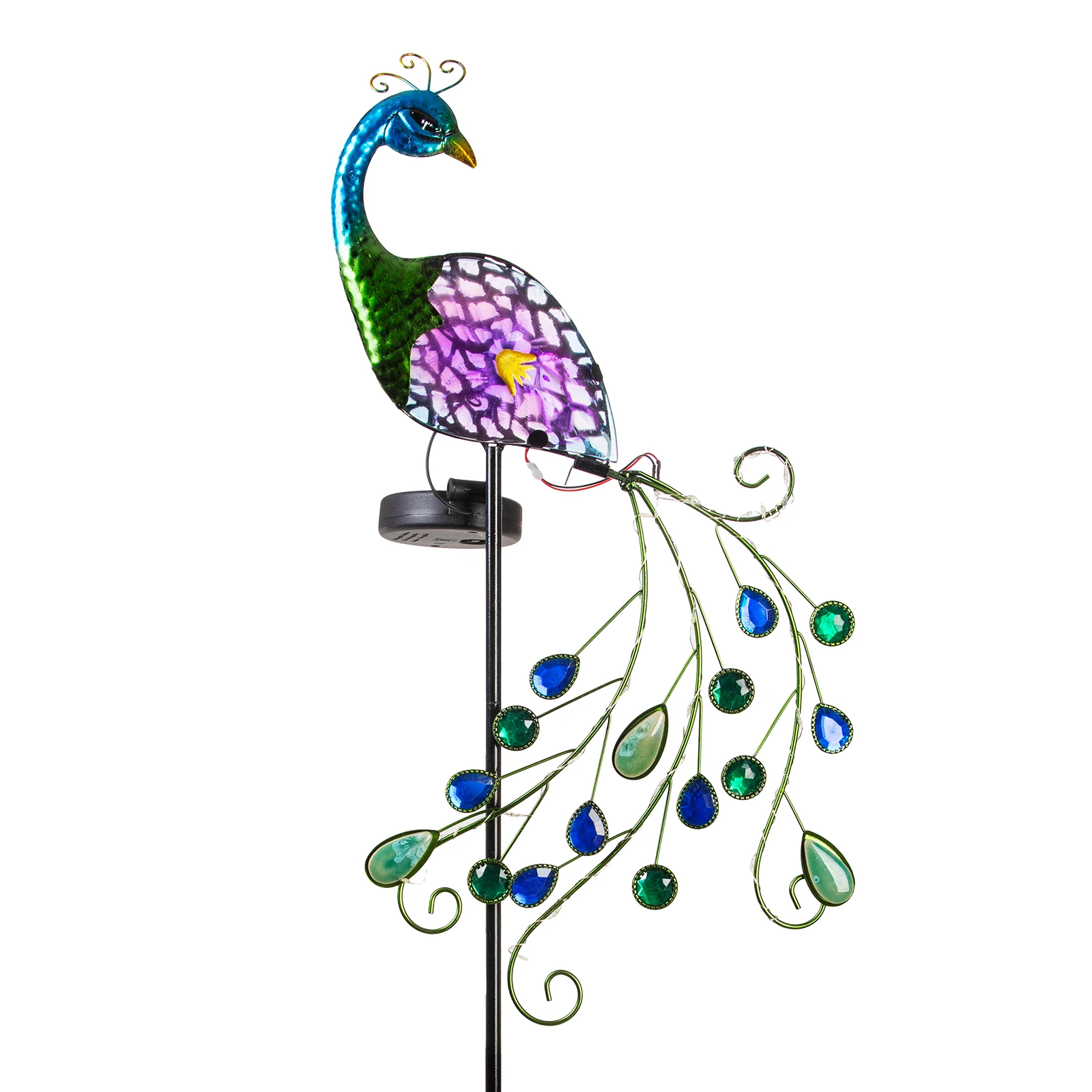 Metal Peacock , Waterproof Peacock Solar Walkway Lights for Outdoor Yard Lawn Driveway s Peacock