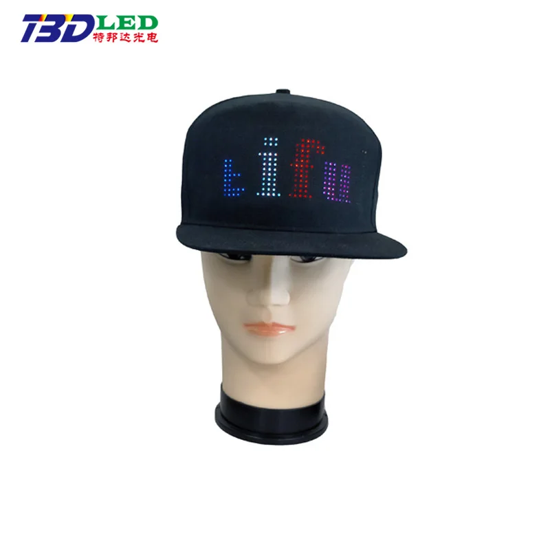 Luminous Hip Hop Hat LED Message Cap Moving Text APP Controlled LED Cap DIY Custom Words Party Hats LED Lighted Caps and Hats