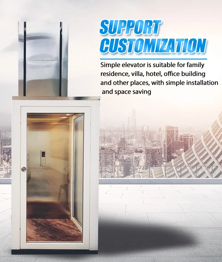 Shaftless 2 Floor Residential Mini Elevator Personal Small Home Lift
