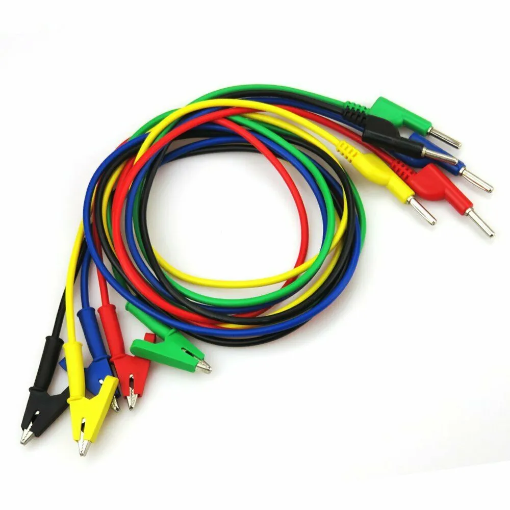 14AWG Silicone 4mm Banana Plug Crocodile Alligator Clip Probe Lead Wire Cables 