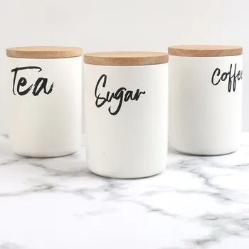 Ceramic Porcelain Home Food Kitchen Canister Jar Storage Container Sets
