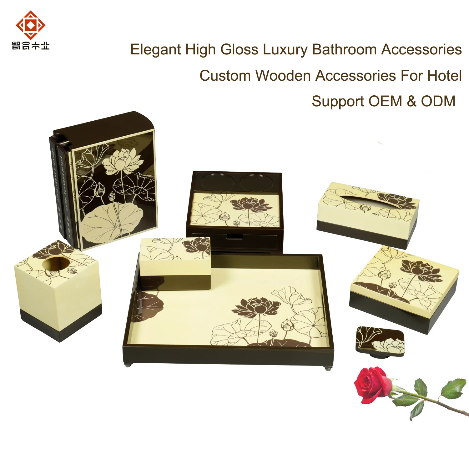 Hotel Guest Room Supplies Wooden Tissue Box Tray Custom Exquisite Eco