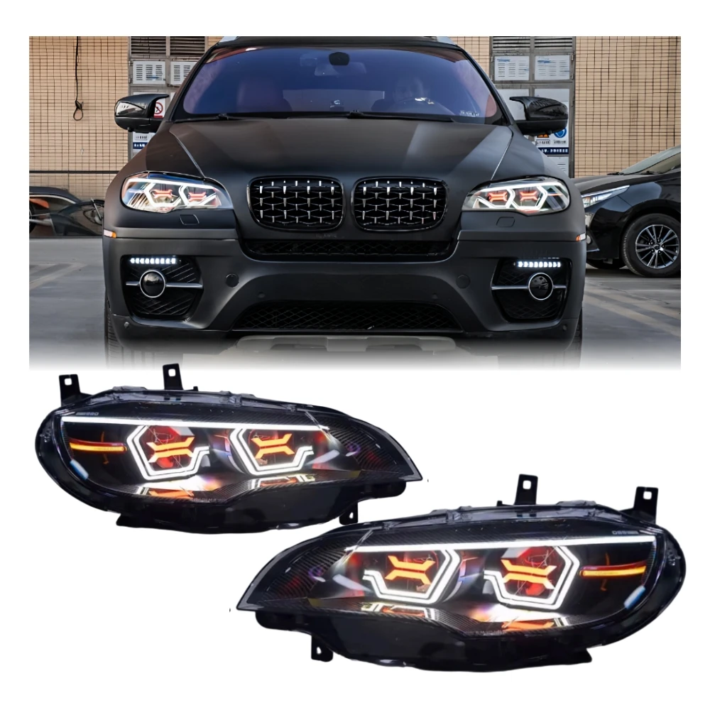 Suitable For 2009 And 2013 BMW X5 X6 E70 E71 Modified Oss Headlight Dual-Color Switch DRL With Rgb