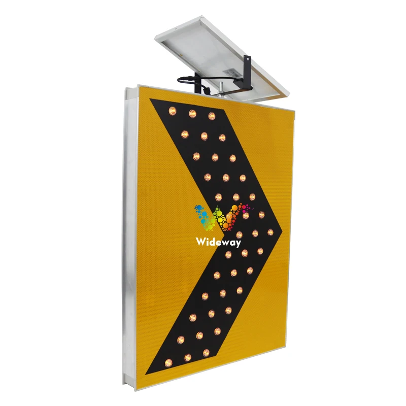 LED Left or Right Roadside Indication Flashing Solar Sign LED Reflective Solar Aluminum Arrow Traffic Sign