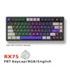 คีย์บอร์ด 80 ปุ่ม สีเทา-ม่วงเข้ม แบบมีสาย/ไร้สายสามโหมด 24G BT