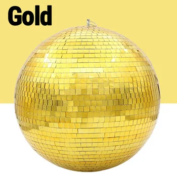 2021 Amazon hot sale Yiwu Shuangyuan 30CM Gold Mirror Disco Ball for Christmas day home and party Decoration