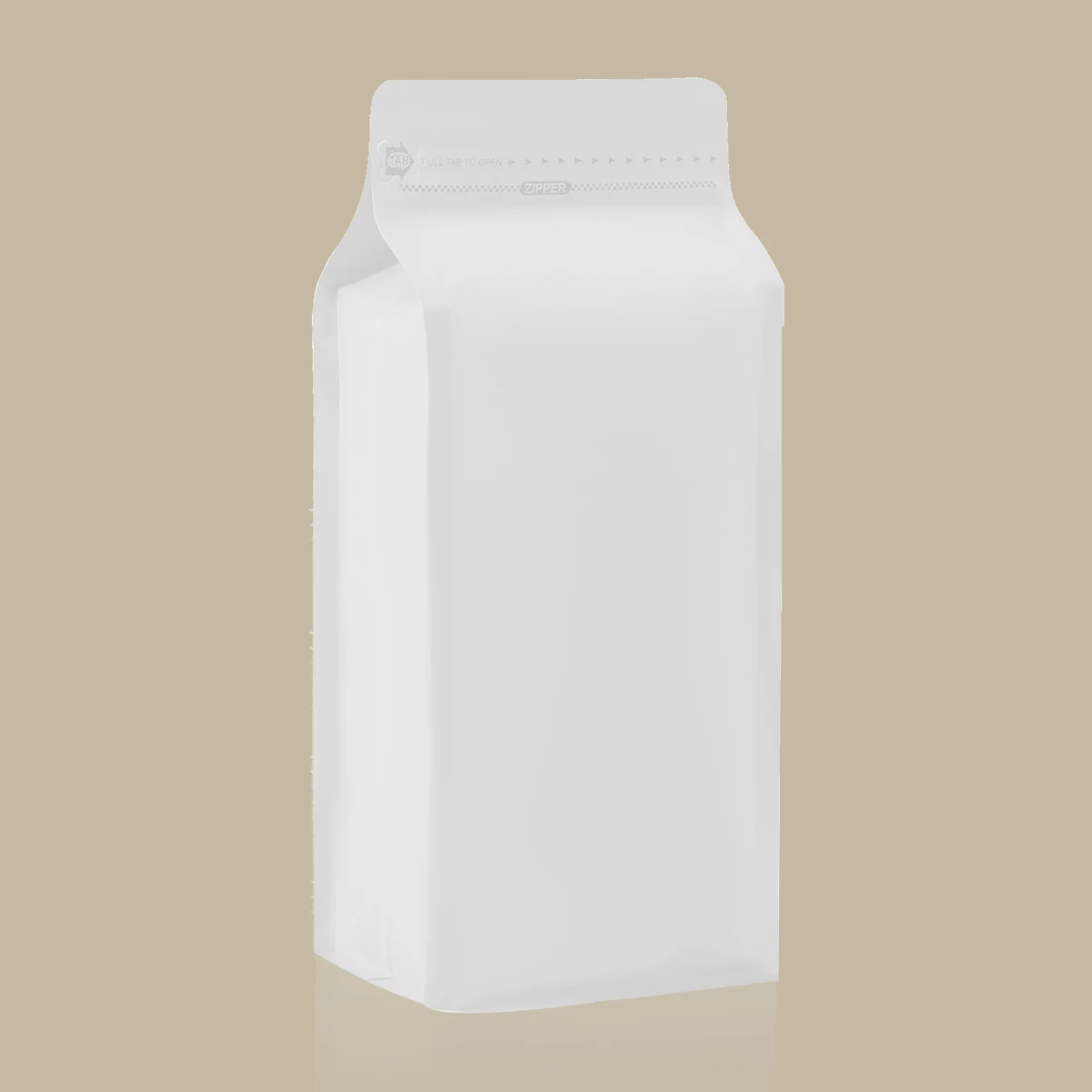 Resealable Biodegradable Recyclable Kraft Paper BRC Certified Matt White PE Plastic Square Bottom Zipper Bag Valve for Noodle details