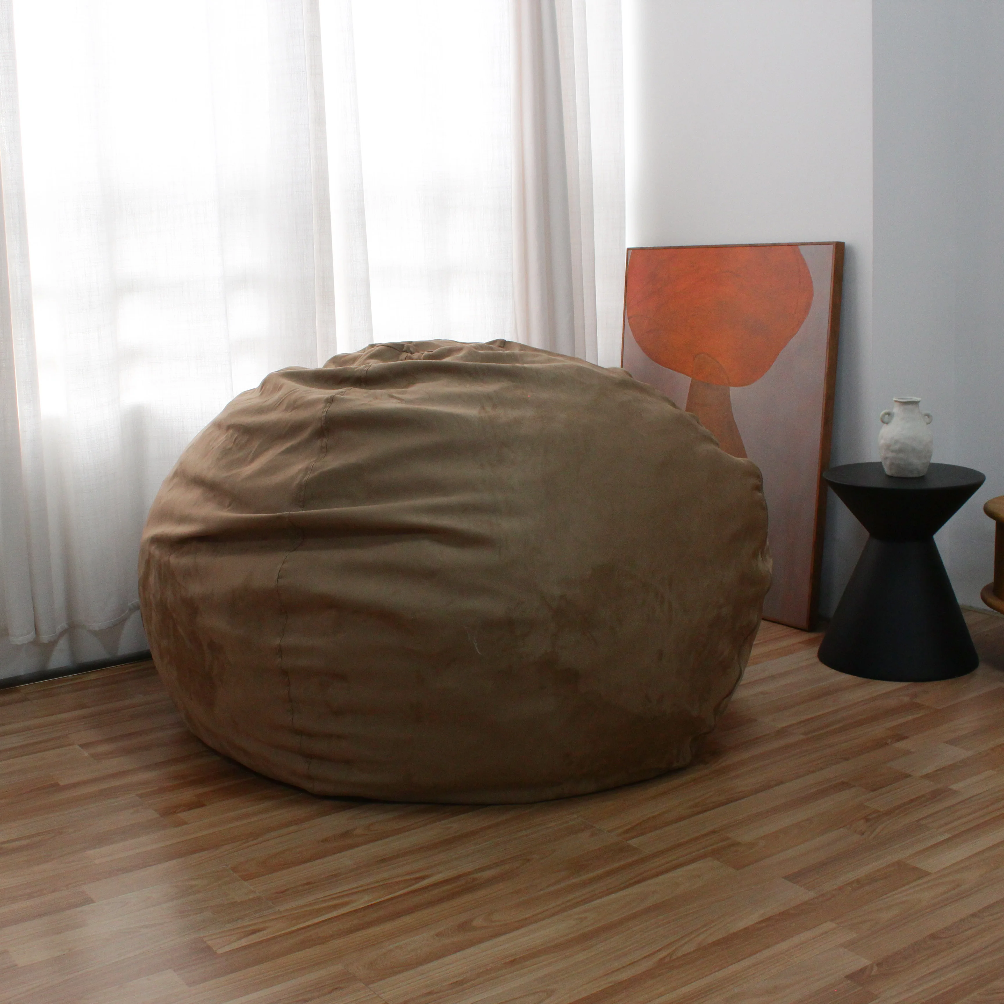 Luxury Faux Fur Shredded Foam Bean Bag Shredded Foam Chair Large Lazy Sofa For Living Room