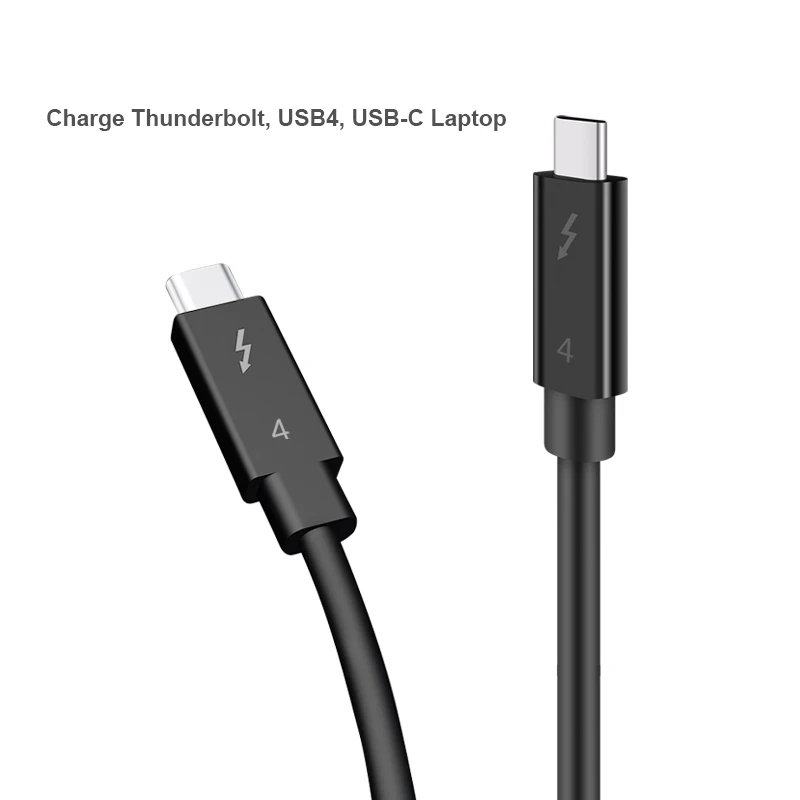 2m Thunderbolt 4 Cable 40gbps 100w Charging,Support For Two 4k Displays Or One 8k Display