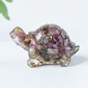 09 plum blossom tourmaline + gold leaf