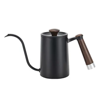 New Type Flush the Coffee Pot 600ml By Hand Stainless Steel Household Drip with Coffee Pot Silver Stainless Steel Pot