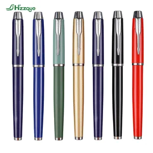 Customized LOGO HZZQUE Brand Metal Business Gel Pens High Appearance Level Promotional Advertising Multi-Printing 0.5mm Tip