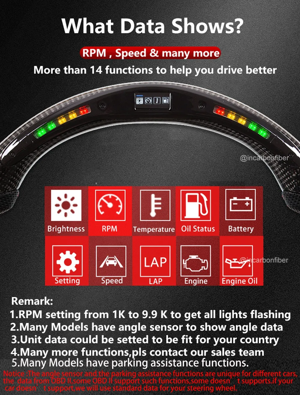 Carbon Fiber Led Steering Wheel For Mercedes Benz A C E S G Class Cls