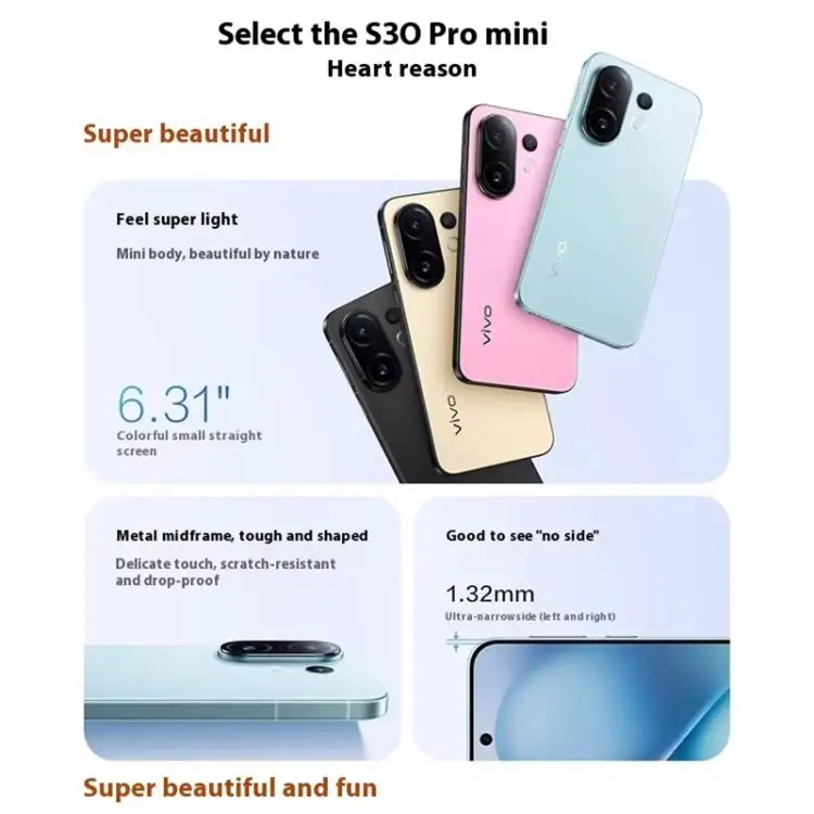 スマートフォン本体 vivo S30 Pro mini 512GB 16GB RAM vivo S30 Pro mini 5G Android Smartphone
