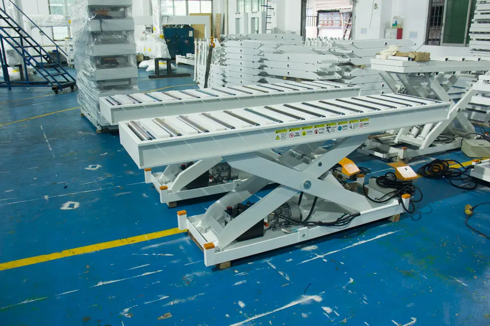 Hongrui Custom Fixed Scissor Hydraulic Lift Electric Roller Type Work Lift Table With Scissors