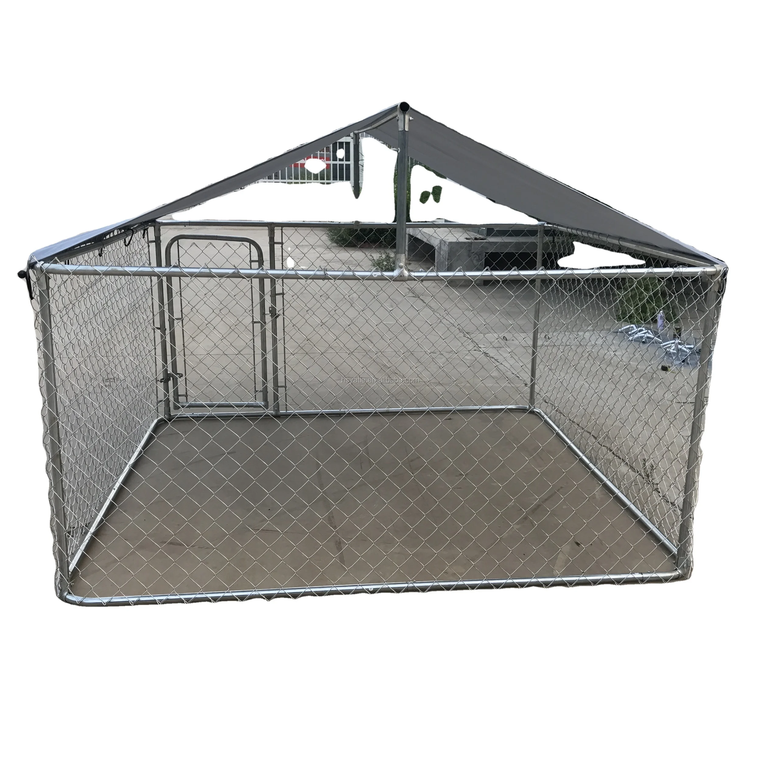 Online Hot Sell in America! 7.5 X 7.5 ft Dog Run Chain Link Dog Kennel with  Roof Cover