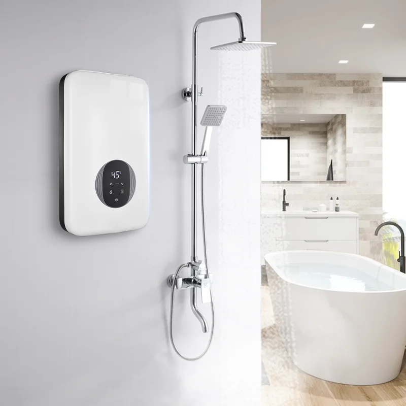 CE Wall Mounted Water Pump Hot Shower Geyser Electric Water Heater Touch Control Instant Hot Shower Water Heater 220V