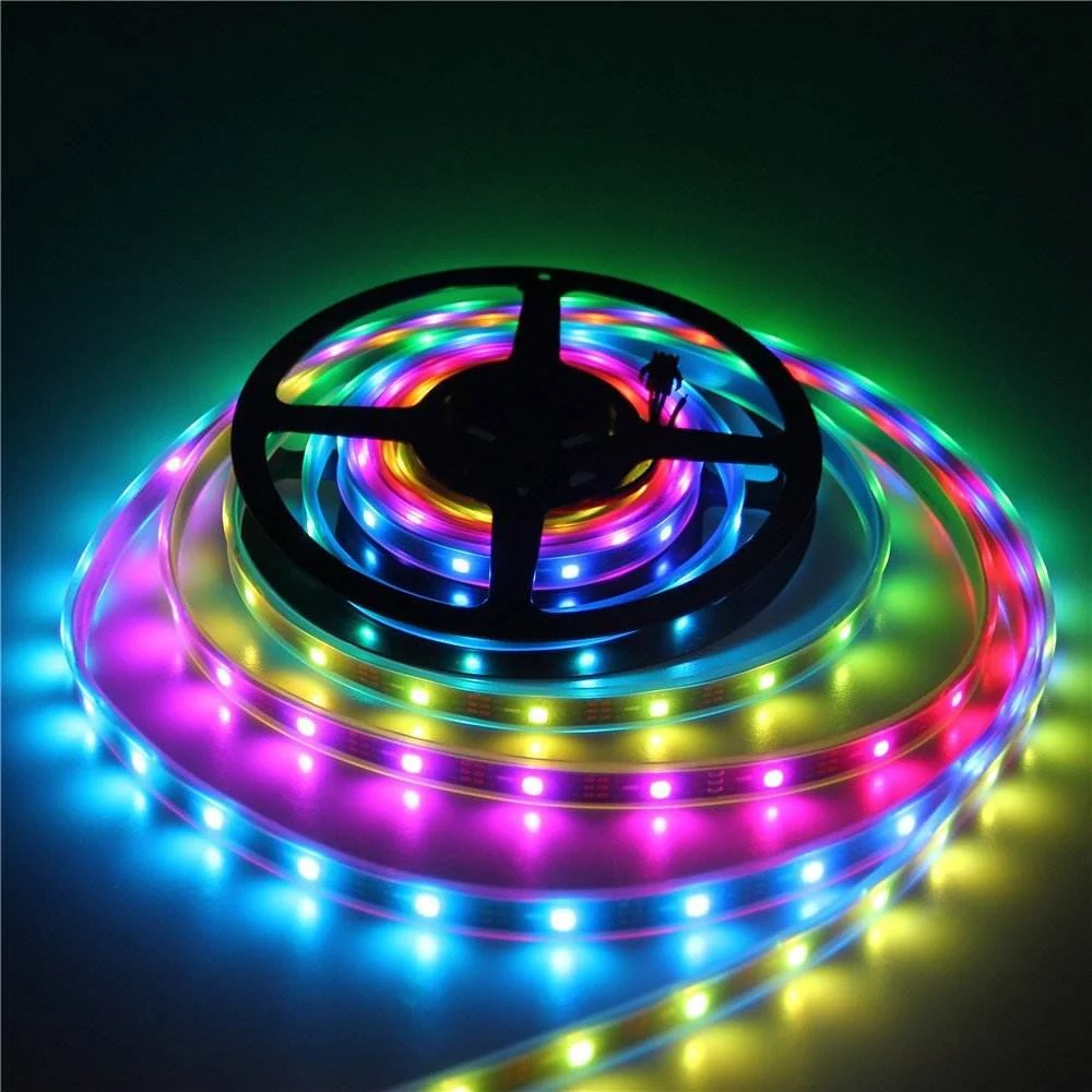 Waterproof Addressable Ws2812b Flexible Digital Rgb Led Pixel Strip Ic 5v 12v 24v 30led 60led 144led Ip67 Rgb Led Strip