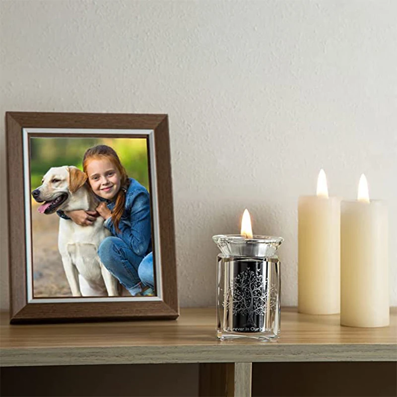 Small Candle Urn Hummingbird Urns Crystal Ashes Cremation Keepsake Holder for Ashes Adult Human Pet Remember Your Love One Lost