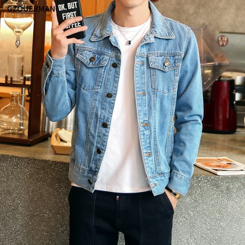 Buy Jeans Jacket Men Streetwear Outerwear Coat Korean Style