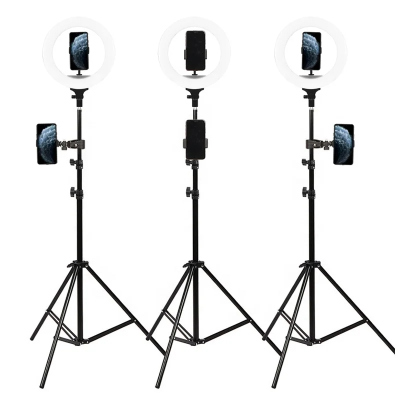 Anneau Lumineux LED 10 Pouces Avec Trépied Et Télécommande - Ring Light 3 Modes 11 Niveaux Pour Selfie, TikTok, YouTube