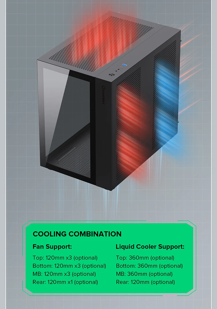 Gamemax Infinity Latest Cube Case Doublesided Glass Atx Gaming Case